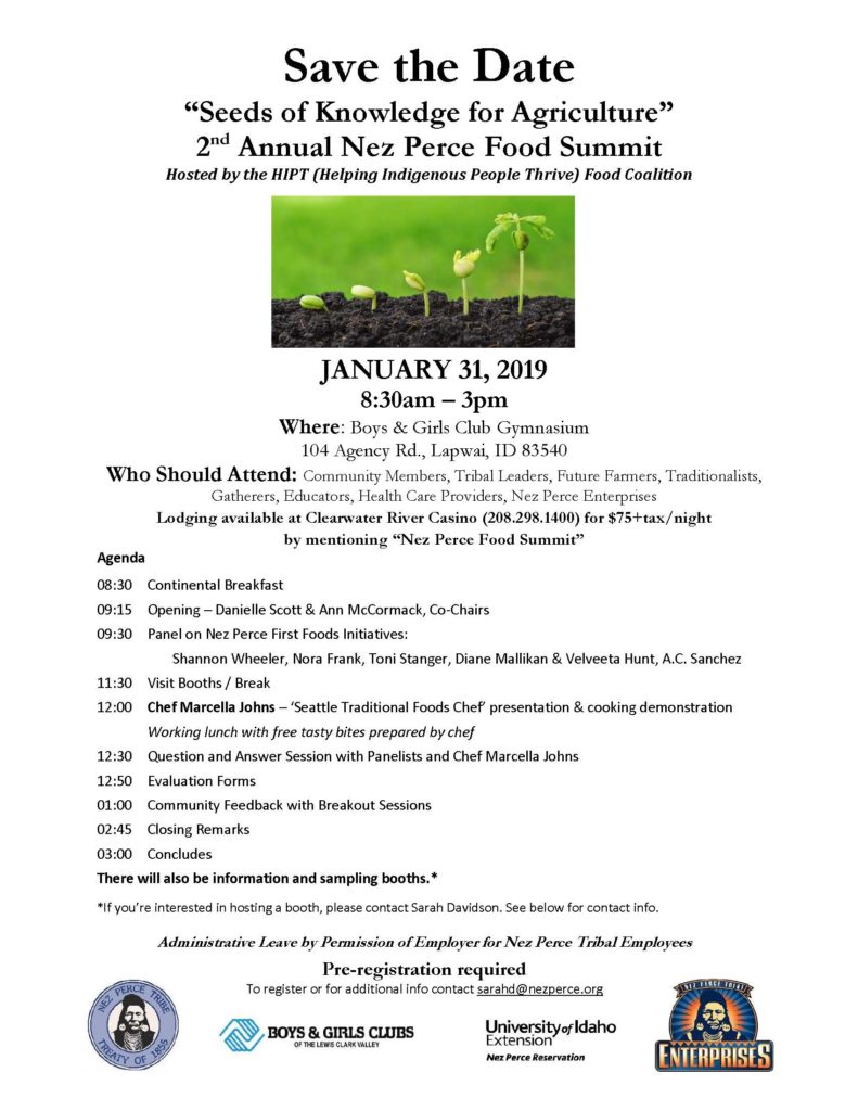 2nd Annual Nez Perce Food SummitNez Perce Tribe